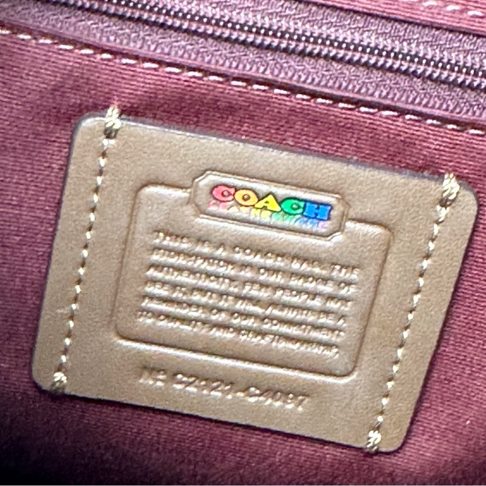 Coach Light Saddle Rainbow Signature Canvas Pennie Backpack 22 Inch - Picture 10 of 15